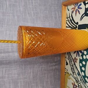 Starbucks Textured Amber Tumbler with Straw